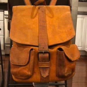 Handmade authentic leather backpack